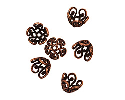 Stampt Antique Copper (plated) Curlicue Bead Cap 8x5mm