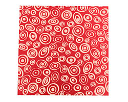 Lillypilly Red Groovy Circles Anodized Aluminum Sheet 3"x3", 24 gauge