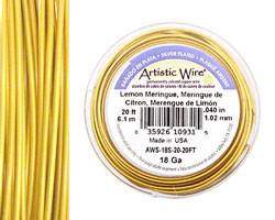 Artistic Wire Silver Plated Lemon Meringue 18 gauge, 20 feet