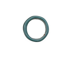 C-Koop Enameled Metal Peacock Blue Large Ring 16-17mm
