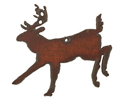 The Lipstick Ranch Rusted Iron Deer Pendant 68x61mm