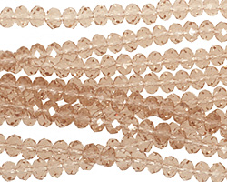 Champagne Crystal Faceted Rondelle 4mm
