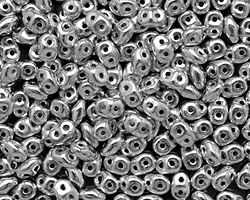 Silver SuperDuo 2x5mm Seed Bead