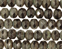 Czech Glass Cat Eye Fire Polished Rondelle 6x9mm
