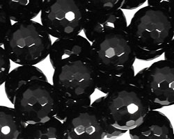 Black Onyx Faceted Round 14mm