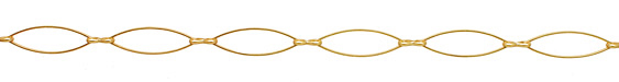 Satin Hamilton Gold (plated) Horse Eye with Pinched Link Chain