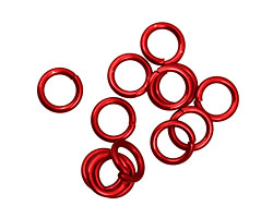Red Anodized Aluminum Jump Ring 7mm, 18 gauge (5mm inside diameter)
