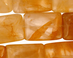 Yellow Hematoid Quartz Thin Pillow 25x18mm