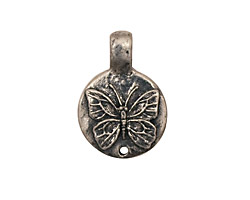Green Girl Pewter Butterfly Pendant 17x24mm
