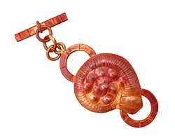 Patricia Healey Copper Nautilus Toggle Clasp 49x25mm, 22mm bar