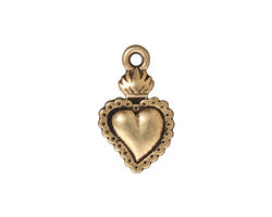TierraCast Antique Brass (plated) Sacred Heart Milagro 14x22mm