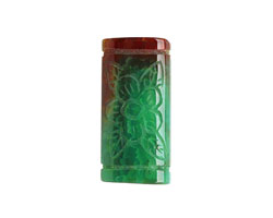 Green Agate Carved Thin Pillow 39-40x19-20mm