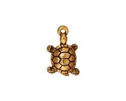 TierraCast Antique Gold (plated) Turtle Charm 11x18mm
