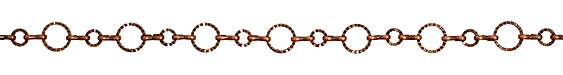 Antique Copper (plated) Etched Rings & Peanut Chain