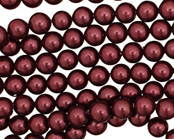 Black Cherry Shell Pearl Round 6mm