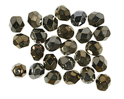 Czech Fire Polished Glass Iris Brown Round 6mm