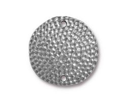 TierraCast Antique Pewter (plated) Hammertone Disk Link 25mm