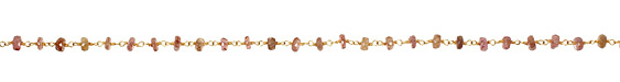 Multi Garnet Faceted Rondelle Gold (plated) Bead Chain