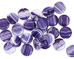 Czech Glass Marbled Cobalt Coin 8mm