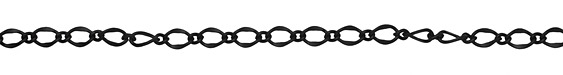 Matte Black (plated) Long & Short Half Flat Curb Chain