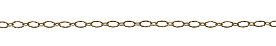 Antique Brass (plated) Etched Horse Eye & Ring Chain