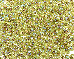 TOHO Rainbow Peridot (with Gold Lining) Magatama 3mm Seed Bead