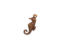 Stampt Antique Copper (plated) Seahorse Charm 7.5x17mm