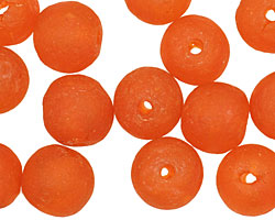 African Recycled Glass (rusty orange) Irregular round 13-14mm