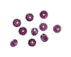 Violet Faceted Rondelle 4x6mm