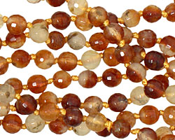 Honey Tourmilated Quartz Faceted Round 6mm