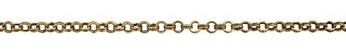 Antique Gold (plated) Every Other Etched Link Double Cable Chain