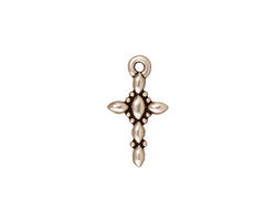 TierraCast Antique Silver (plated) Decorative Cross Charm 10x18mm