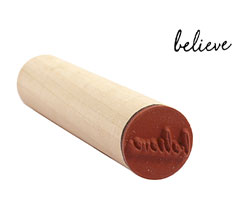 Believe (cursive) Mini Rubber Stamp 17x7mm