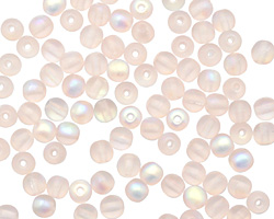 Czech Glass Matte Rosaline AB Round 4mm