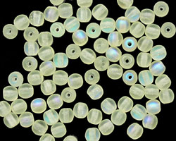 Czech Glass Matte Jonquil AB Round 4mm