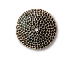 TierraCast Antique Brass (plated) Hammertone Disk 25mm