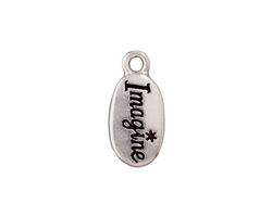 TierraCast Antique Silver (plated) Imagine Charm w/ Glue In10x20mm