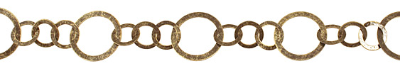 Antique Brass (plated) Flat Small & Large Ring Chain