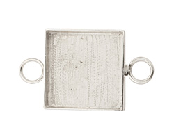 Silver (plated) Square Bezel Link 19mm