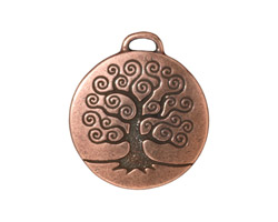 TierraCast Antique Copper (plated) Tree of Life Pendant 24x26mm