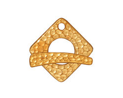 TierraCast Antique Gold (plated) Hammered Square Toggle Clasp 18xmm, 23bar