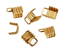 Brass Ridged Foldover Crimp End 11x8mm