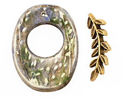 Humble Beads Polymer Clay Summer Rain Oval Toggle 33-35x25-26, 26 bar