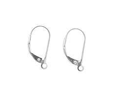 Sterling Silver Plain w/ Ring Leverback 16x9mm
