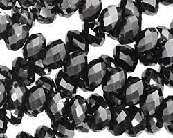 Jet Hematite Crystal Faceted Rondelle 8mm