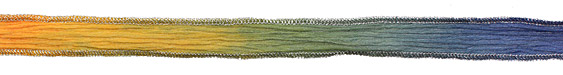Pride Rainbow w/ Silver Metallic Edges Hand Dyed 100% Silk Ribbon 1/2"
