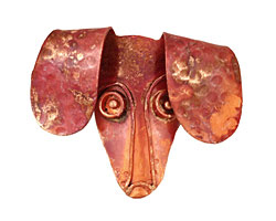 Patricia Healey Copper Dog Face Pendant 53x43mm