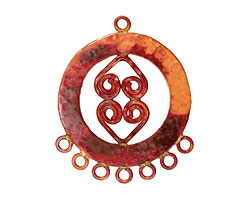 Patricia Healey Copper Double Spiral Heart Chandelier Link 39x49mm