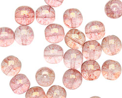 Czech Glass Luster Transparent Topaz/Pink Round 8mm