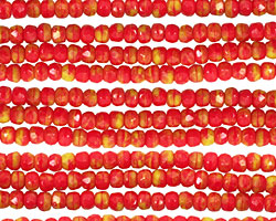 Czech Glass Ketchup & Mustard Fire Polished Rondelle 2x3mm